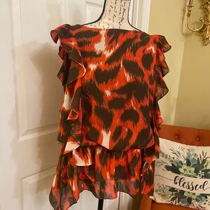 YVOS
Stylish Orange. White and Brown Women’s Top